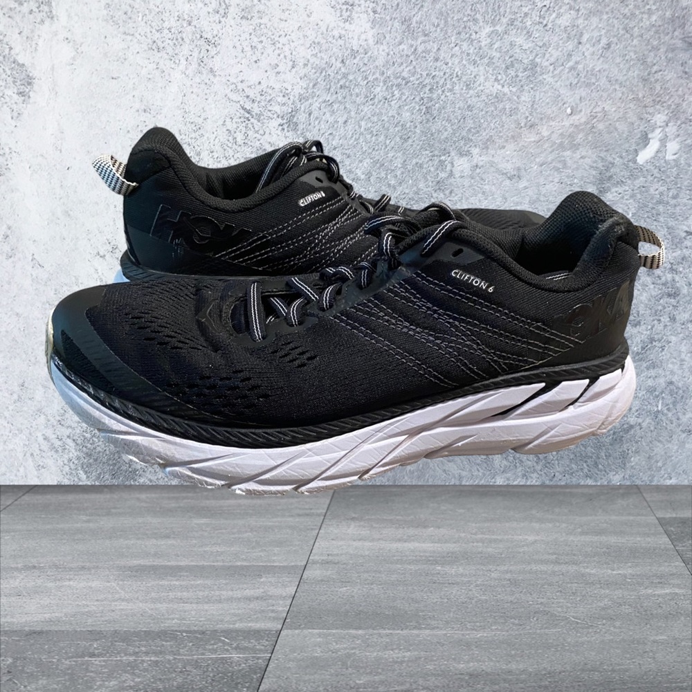 Hoka One One Clifton 6 Black White Women Running Shoes 1102873 BWHT Size 7.5 - Picture 13 of 16
